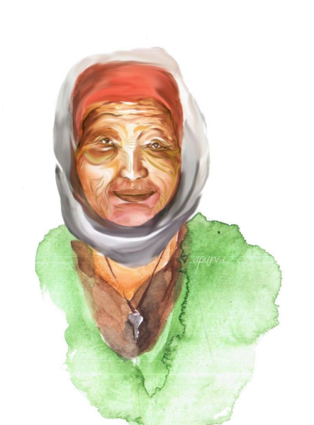 My grandmother’s illustration made by a close friend Apurva Pandhi
